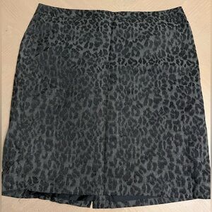 LOFT Charcoal Leopard Pencil Skirt
